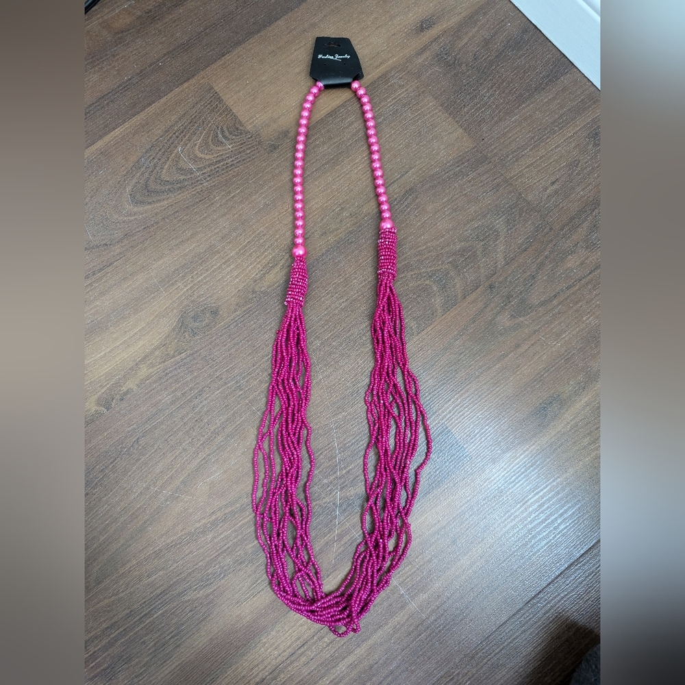 Elegant Pink Beaded Necklace